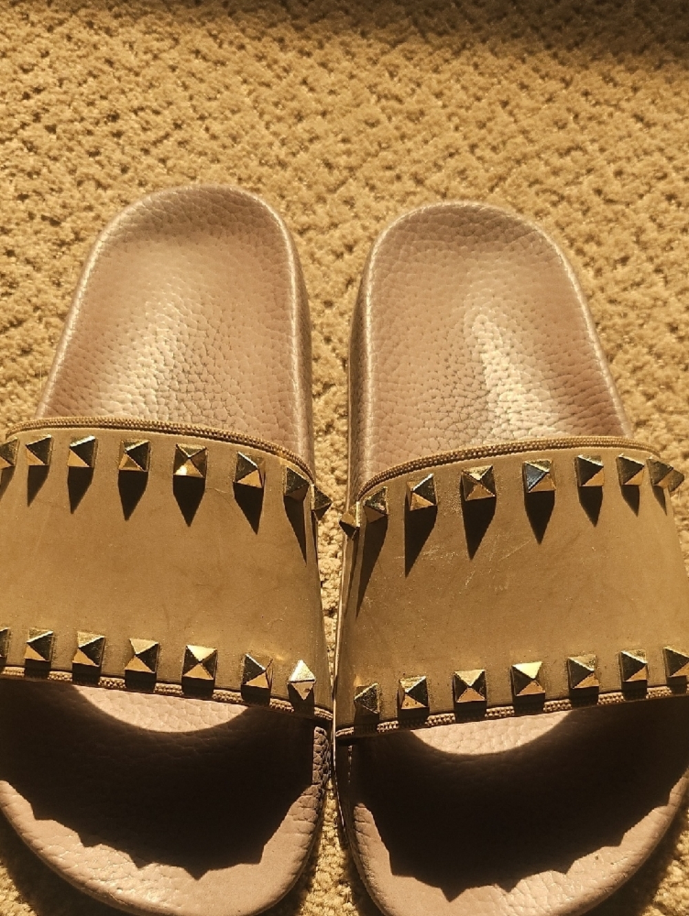 Valentino Brown Slide Sandals with Logo Footbed - Picture 2 of 5